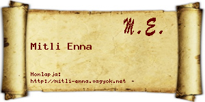 Mitli Enna névjegykártya
